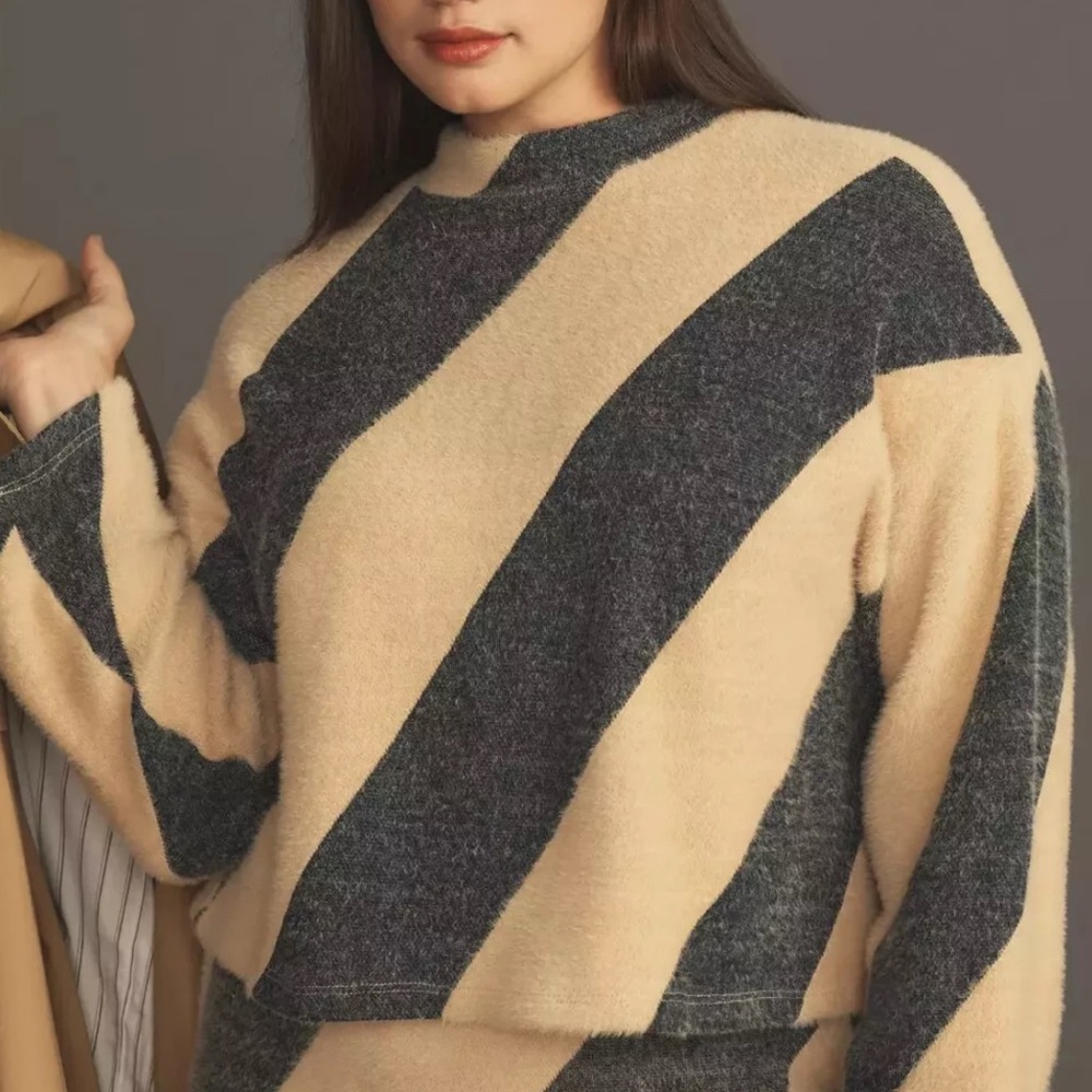 Anthropologie Maeve Mock-Neck Sweater Large